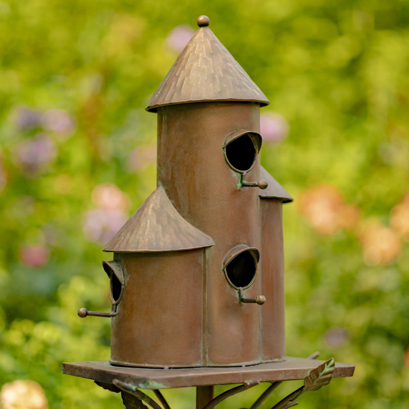 Maison d'oiseaux H 73,5 po x l 13,5 po x P 9 po Nolle, Cuivre antique
