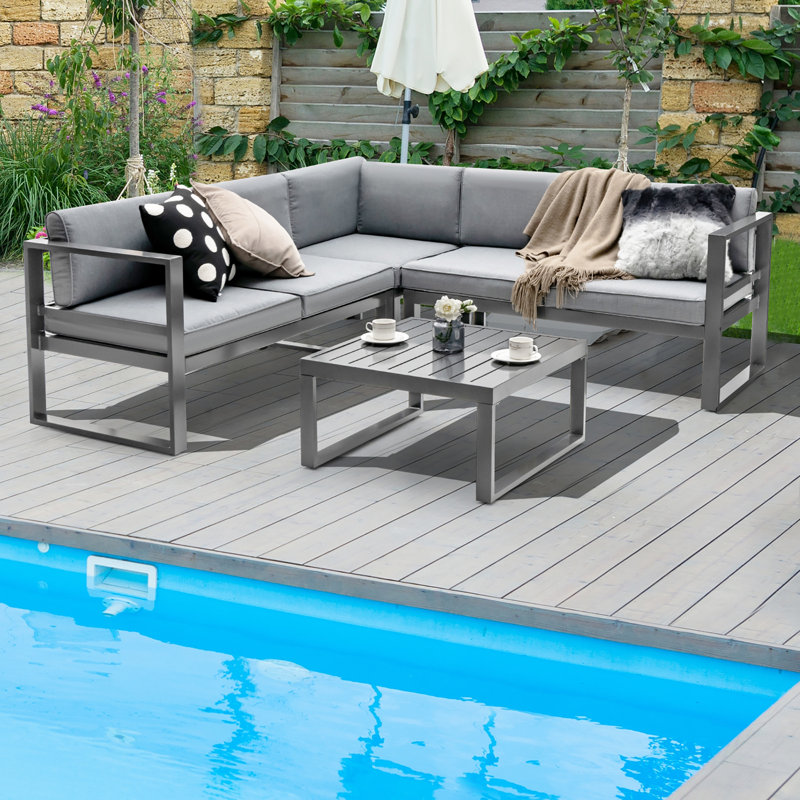Bethyl 5 - Person Patio Conversation Set with Cushions
