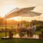 Parasol de patio décalé 10 pi avec base et sac de sable - Beige-770312863
