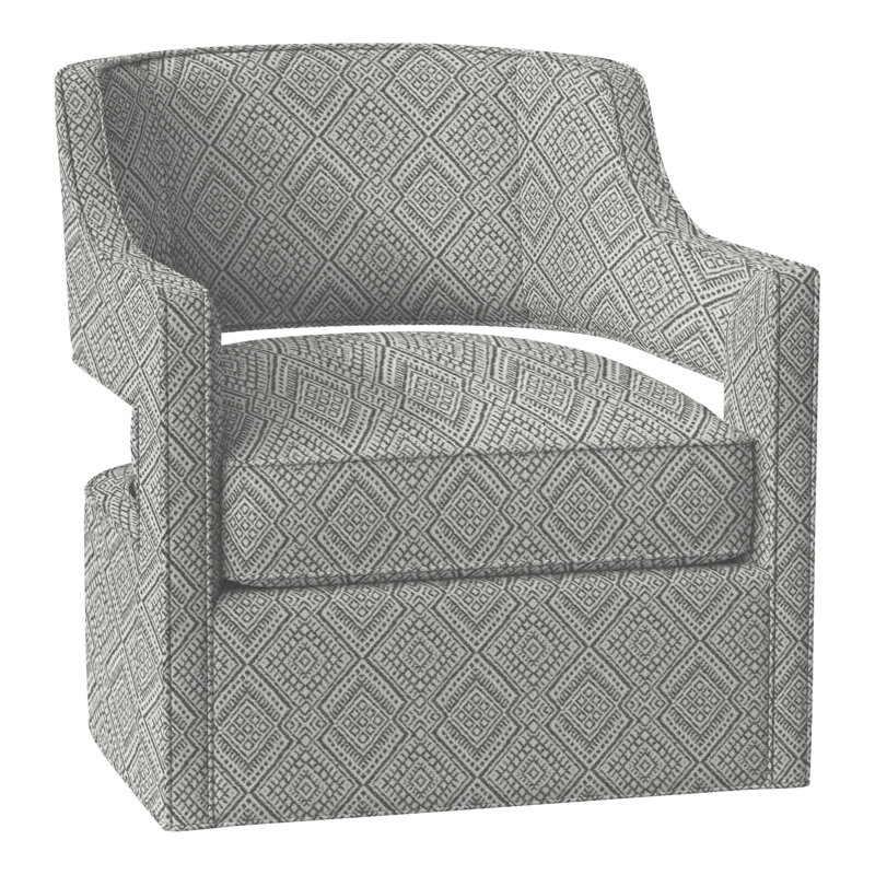 Phoebe 29.5" W Swivel Armchair, Perigold Iguazu Platinum