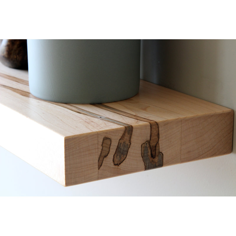 Ginny 2 Piece Maple Floating Shelf, 2" H x 36" W x 7" D