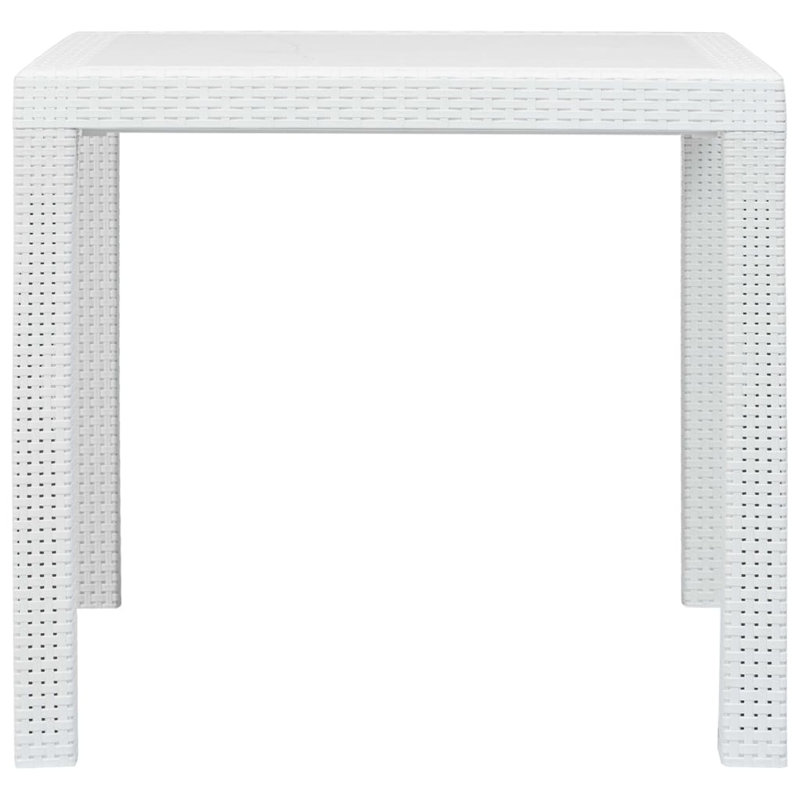 Table de salle à manger de patio, texturée blanche, plateau de table carré de 31 pouces