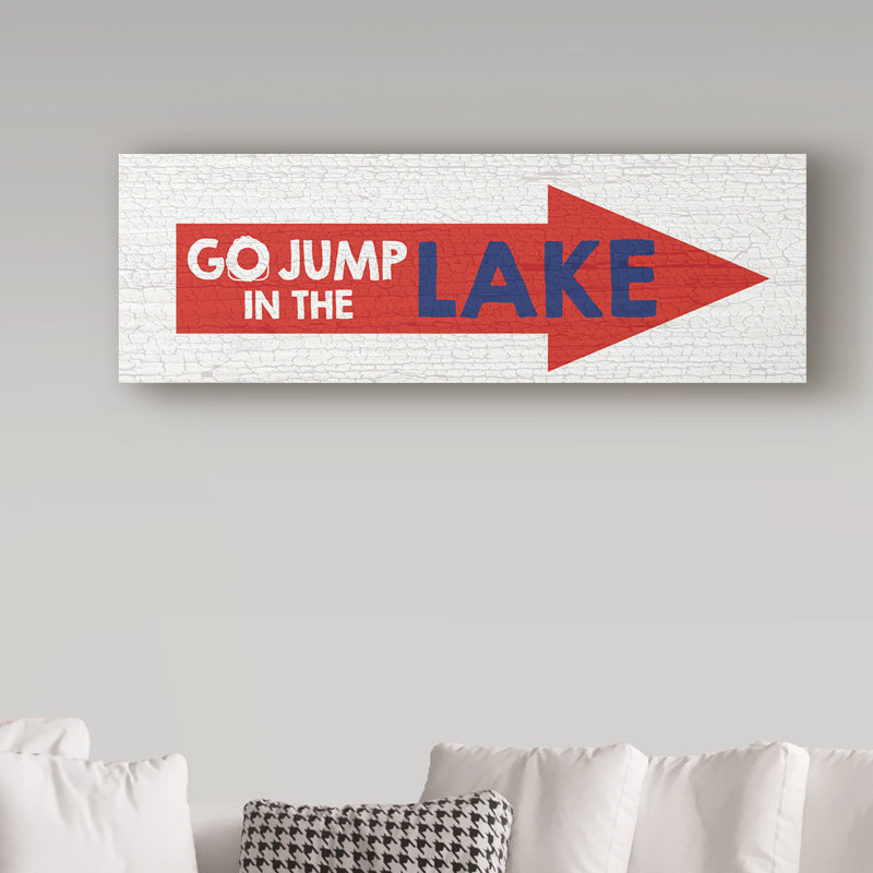Keishawna «Jump Lake», art textuel sur toile tendue, H 10 po x l 32 po