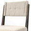 Chaise d'appoint rembourrée capitonnée ivoire Handa