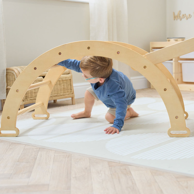 Scala Montessori 3 in 1 Pikler Climbing Frame with Climbing Wall, Natural