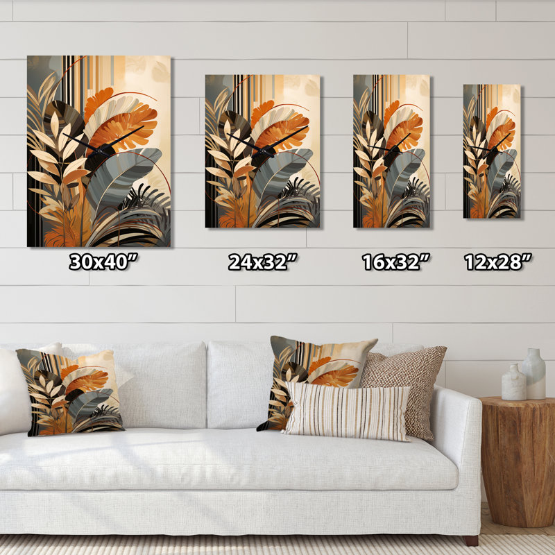 Horloge murale Funky Foliage, H 28 po x l 12 po x P 1 po