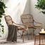 Chaises d'extérieur - Faux, l 29,61 po x l 24,51 po, H 33,26 po, brun, fer 2 pièces, patio avec cadre, H 33,26 po
