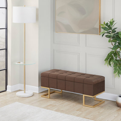Banc de rangement luxueux avec pieds en métal