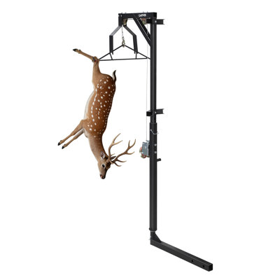 Heavy Duty Deer Hoist with Winch & Gambrel – 500LB Capacity, 360° Swivel, Adjustable Truck Hitch Game Lifter for Game Tracking, Skinning, Field Dressing & Game Processing – Fits Most Hitches –500lb