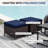 2-Person PE Wicker Outdoor Patio Set With 2 Chairs,2 Ottomans & Blue Cushions-482721525