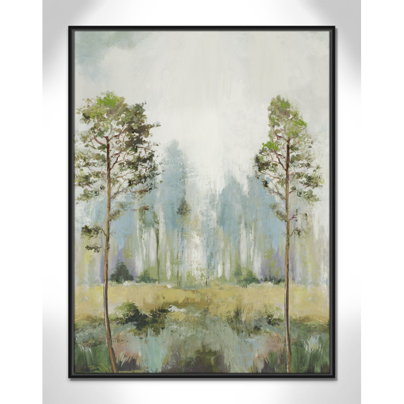 Tall Green Trees II by Allison Pearce, Black, 41.5" H x 31.5" W