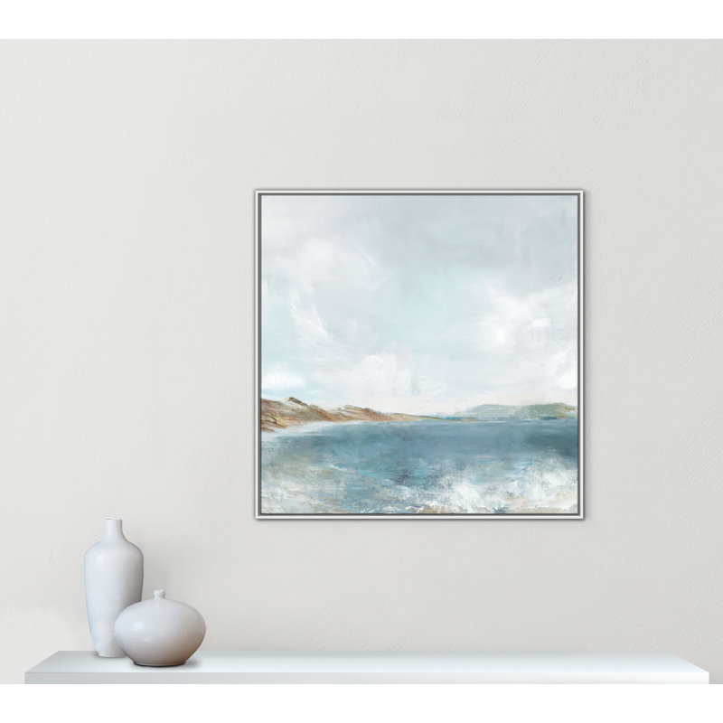 Echoes in Blue Print par PI Studio, H 41,5 po x l 41,5 po, Flotteur blanc