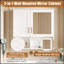 Armoire de salle de bain 2 en 1 avec tablettes réglables, portes à fermeture en douceur et miroir haute définition pour rangement moderne de meuble-lavabo-134679355