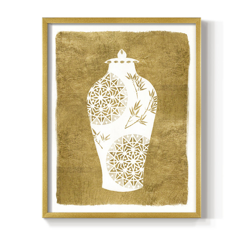 Golden Urn II, reproduction encadrée - bois massif, Or, H 14 po x l 11 po