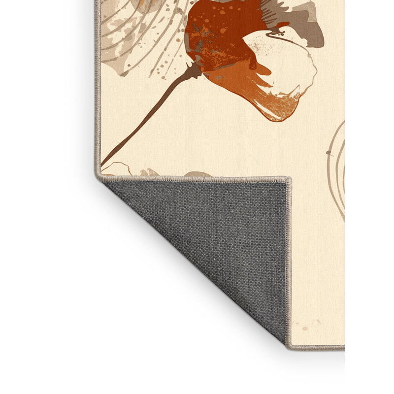 Tapis abstrait moelleux et moelleux à motif abstrait coquelicot Calvin, 2 pi x 3 pi