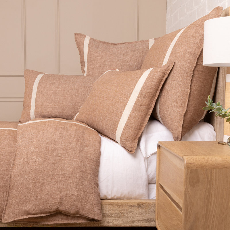 RORY - FLAX / MIDNIGHT - K DUVET, King Duvet Cover, Red