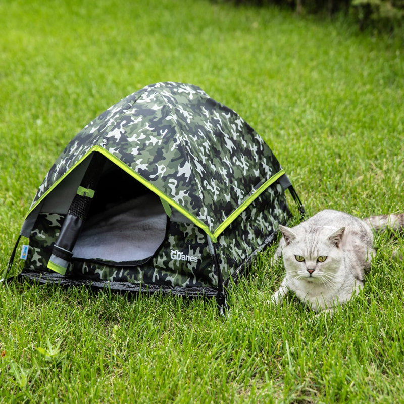 Tente de camouflage pour chat, niche pour chat portable avec coussin souple, caverne pour chat, niche pour petits chiens et lapins de taille moyenne