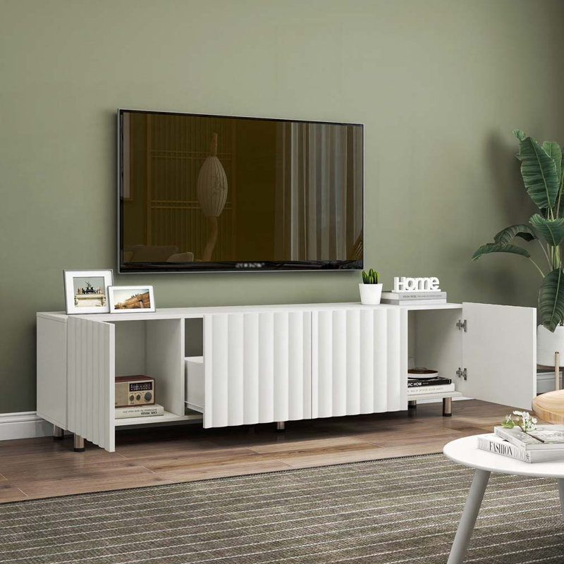 Meuble télé avec rangement et 2 tiroirs