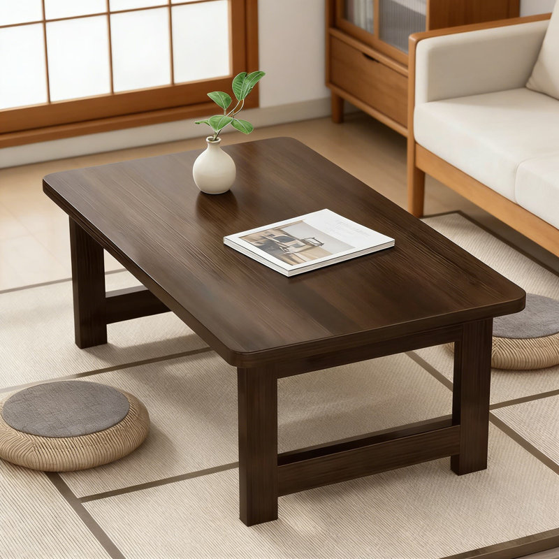 Table de plancher pliante japonaise, table basse basse pour le salon, tatami et méditation, hauteur ergonomique élevée, conception à pliage rapide et fabrication en bambou robuste