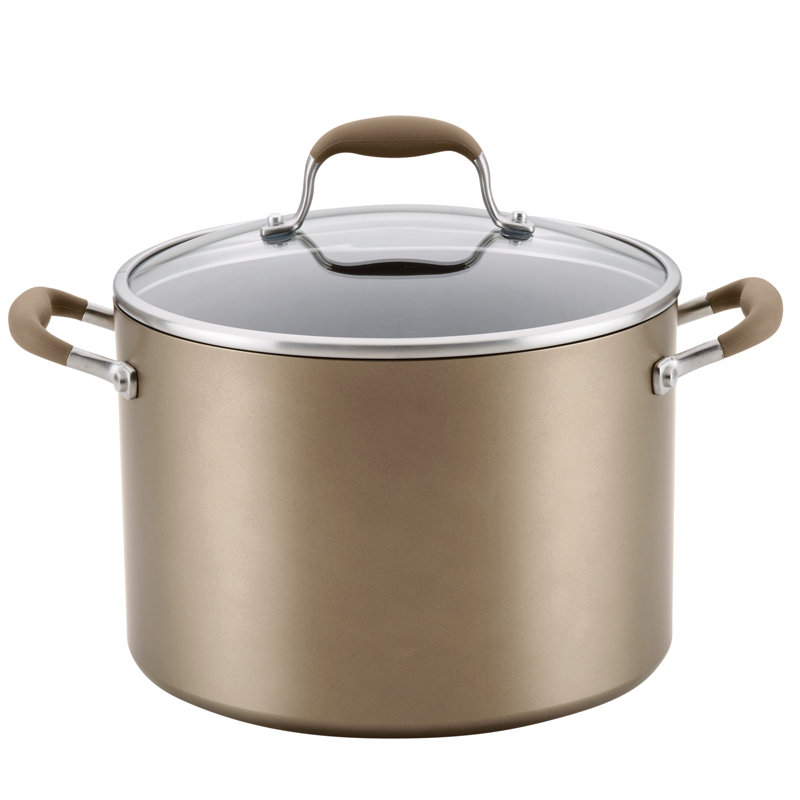 Anolon Advanced Home Hard Anodized Nonstick Stockpot With Lid, 10 Quart, Bronze