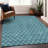 Premium Machine Washable Prisco Teal Rug-2066354913