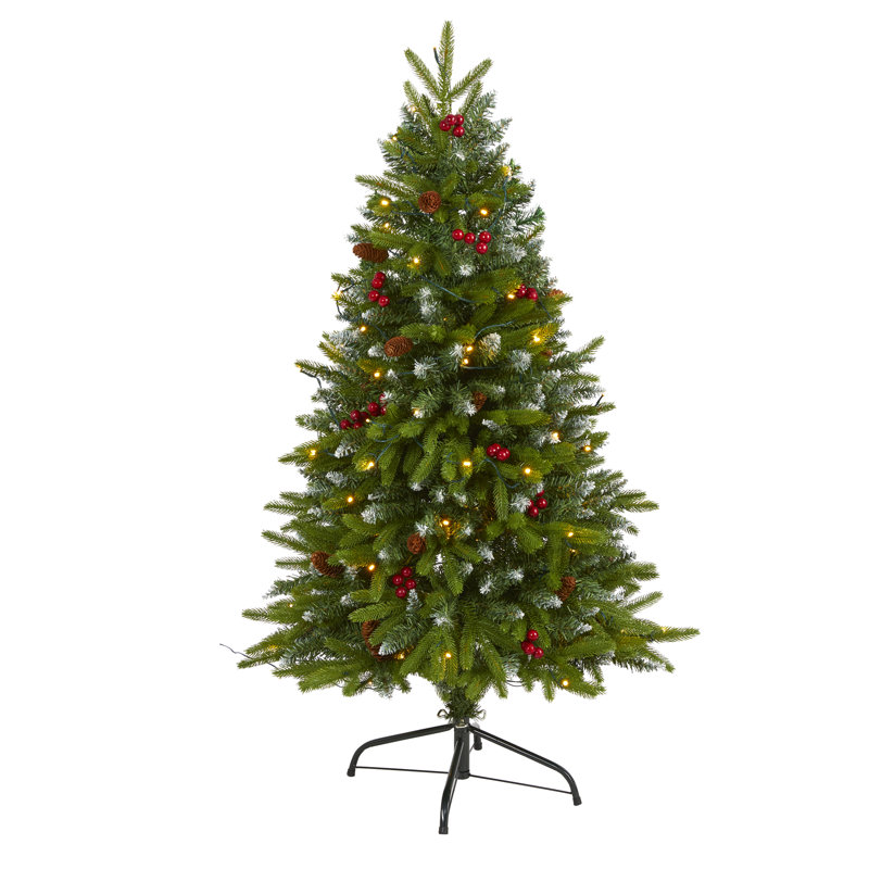 Arbre de Noël vert réaliste en épinette artificielle à DEL, H 4 pi