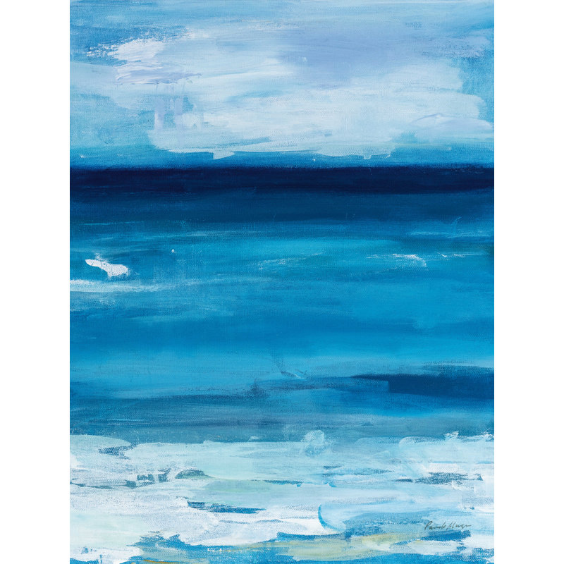 Vie marine - peinture sur toile tendue, H 40 po x l 30 po