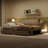 Twin XL Size Extendable Upholstered Daybed With Two Storage Drawers And LED Light,Twin XL To King Daybed,Beige