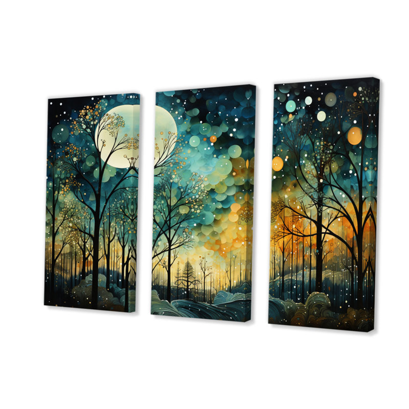 Forêt enchantée sur toile, ensemble de 3 pièces, H 32 po x l 48 po, Wrapped Canvas