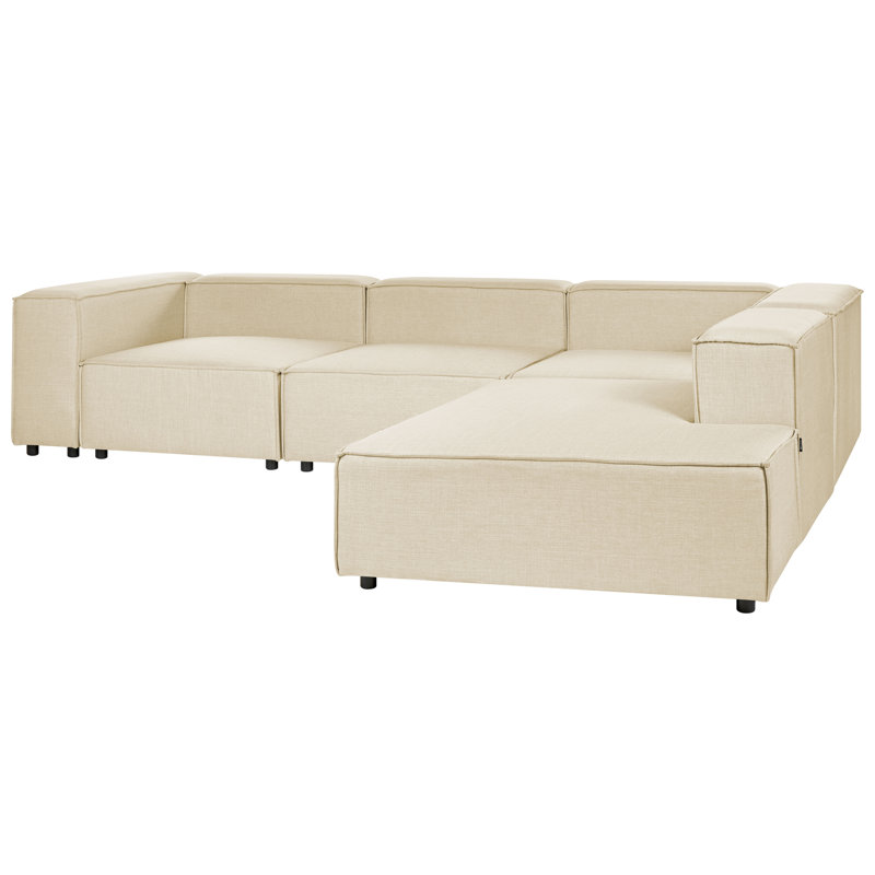 Cailob 3 Seater Corner Sofa , Left Hand Facing, Beige