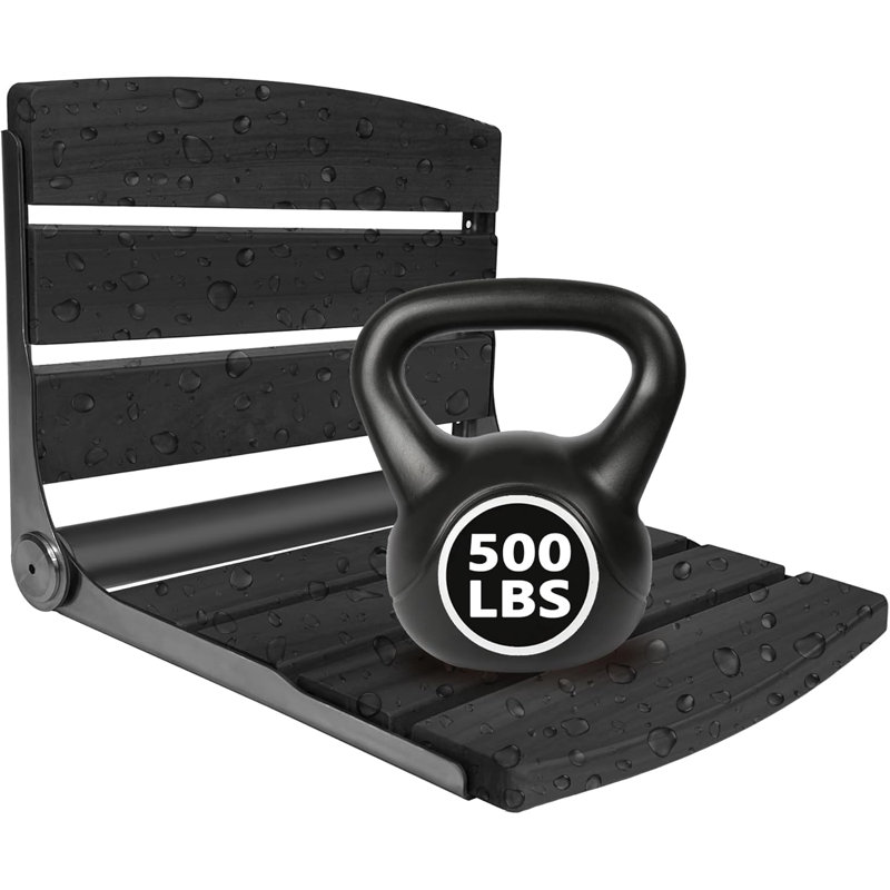 Banc de douche pliable mural, siège de douche 17,5 po x 13 po x 11 po
