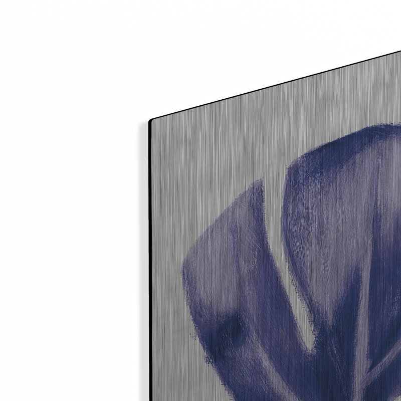 Art mural en métal «déclaration Palms 4 Indigo» par Wellington Studio, H 36 po x l 36 po