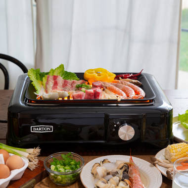 Litifo 16'' Smokeless Ceramic Non Stick Electric Grill with Lid & Reviews