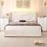3 Piece Modern Bedroom Set With LED Storage Bed & Charging Nightstands