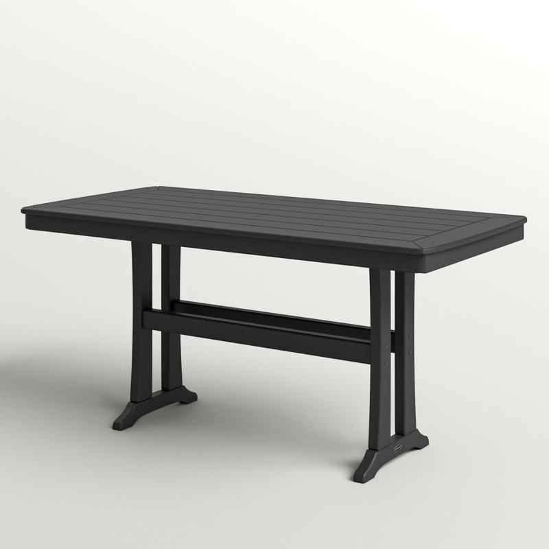 Nautical Trestle 38" x 73" Counter Table, Black