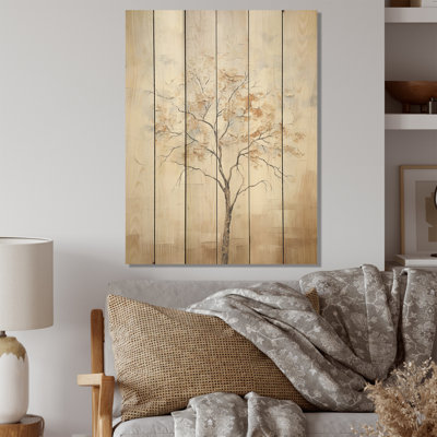 Minimalisme, érable beige, mélodie - érable, art sur bois de pin naturel