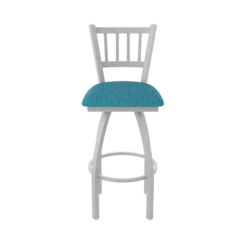 Tabouret pivotant XL 810 Contessa, Nickel anodisé, Tissu - marée graphique, Tabouret de comptoir (siège d'une hauteur de 25 p
