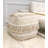 Grandcanyon Cotton Braided with Tassel Pouf, Beige