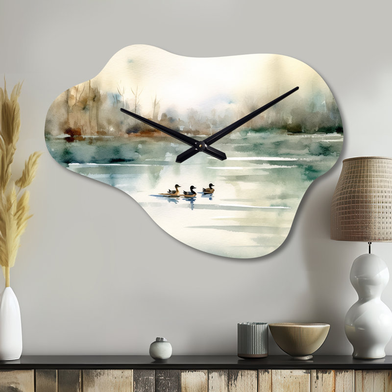 Horloge murale Dubon Ducks in Pond I - Duck, Grand