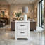 Table de chevet blanche à 2 tiroirs l 21,5 po Cosmo