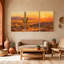 «Cactus Desert Sunset», ensemble de 3 reproductions d'art sur toile-1035207693