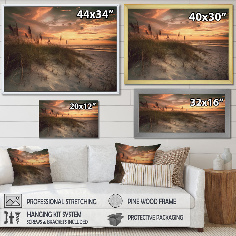 Sandy Sunset I, reproduction d'art sur toile, Toile tendue, H 30 po x l 40 po x P 1,5 po
