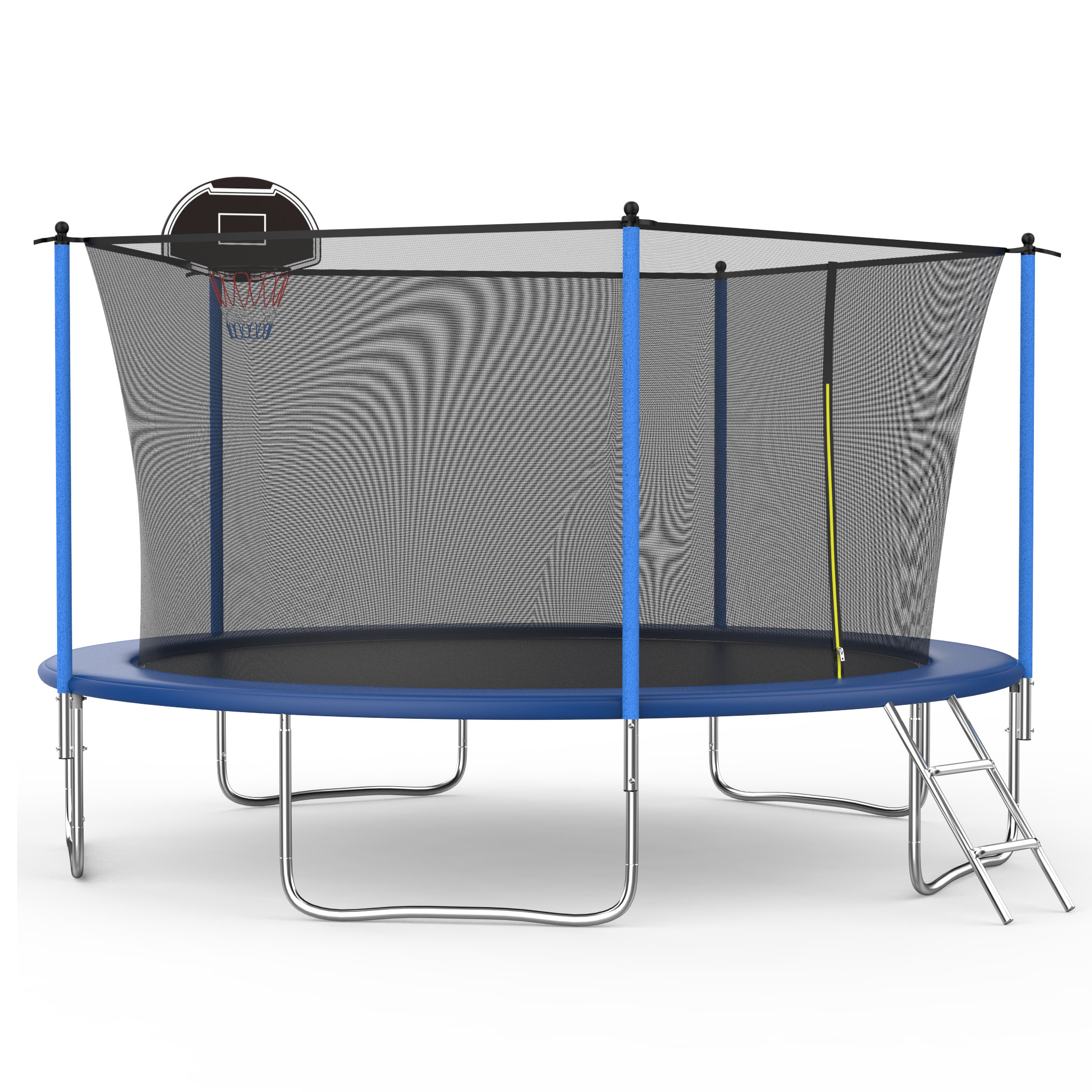 SENCHO GINSYTALIOR 14' Round Backyard Trampoline with Safety Enclosure ...