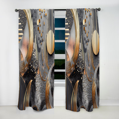 Soft Colors Marble Abstract III - Abstract Marble Curtain - Velvet Room Darkening - 1 panel