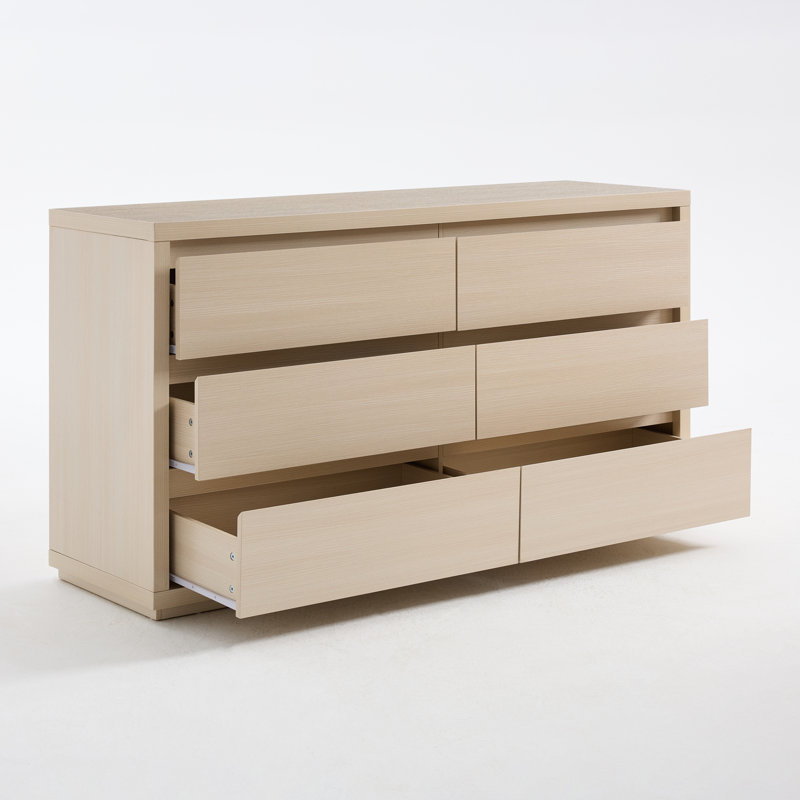 Commode 6 tiroirs Fere, Ivoire blanc