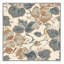 Tapis floral français à motif de clématites Ortencia lavable à la machine en brun - reliure grise-313504929