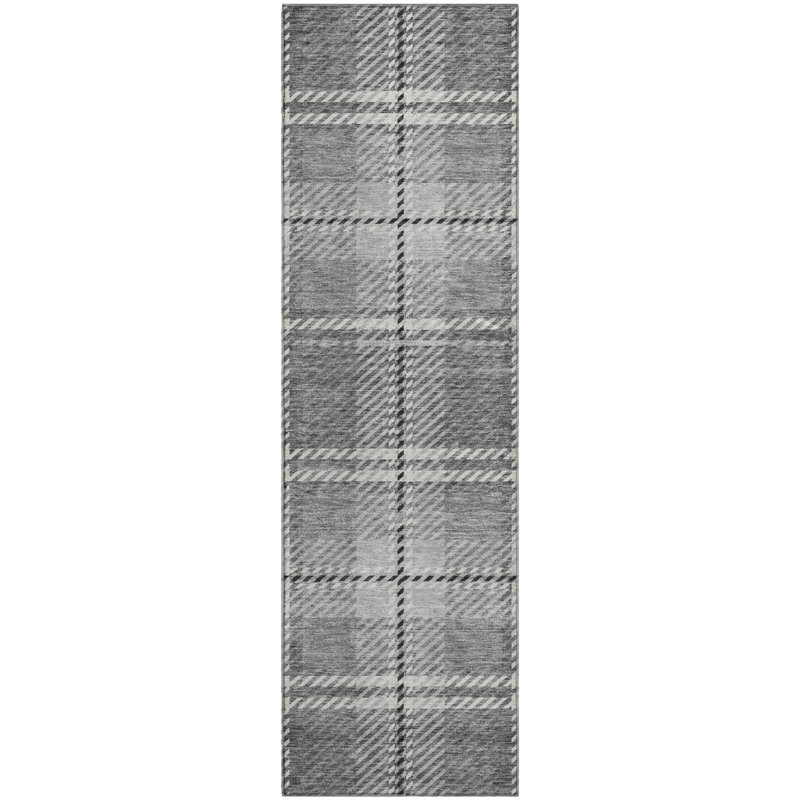 Premium Machine Washable Prisco Gray Rug, Runner 2'3" x 7'6"