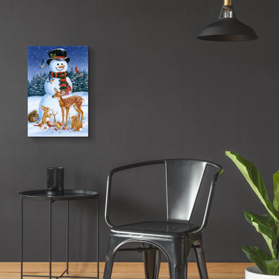 Snowman With Friends' by William Vanderdasson, Acrylic Glass Wall Art