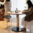 White&Walnut&Black Round Sintered Stone Dining table