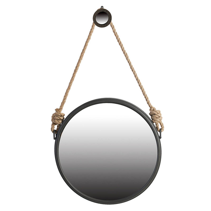 Miroir à sangle en corde 19,5 po Handsome, 19.7" x 19.61"